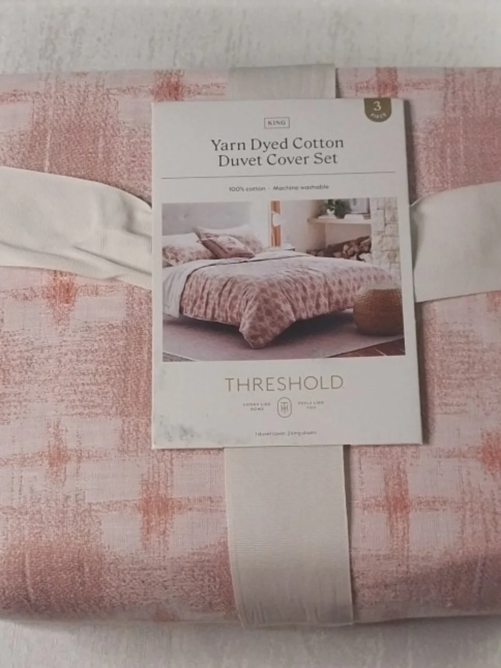 Threshold Pink Yarn-Dyed Cotton Duvet Cover Set